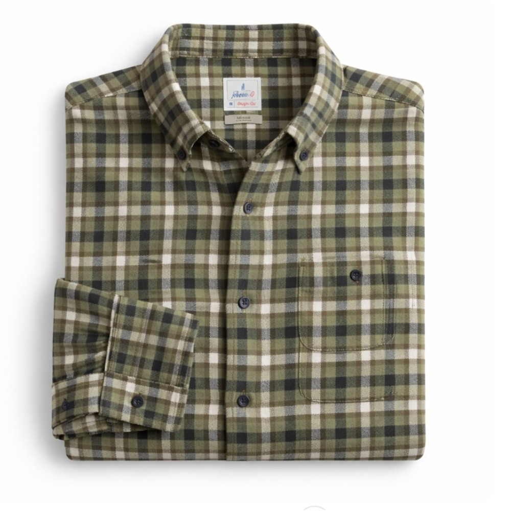 johnnie-O Denali Hangin' Out Button Up Shirt Balsam Size L